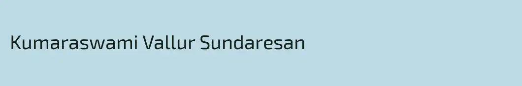 Kumaraswami Vallur Sundaresan